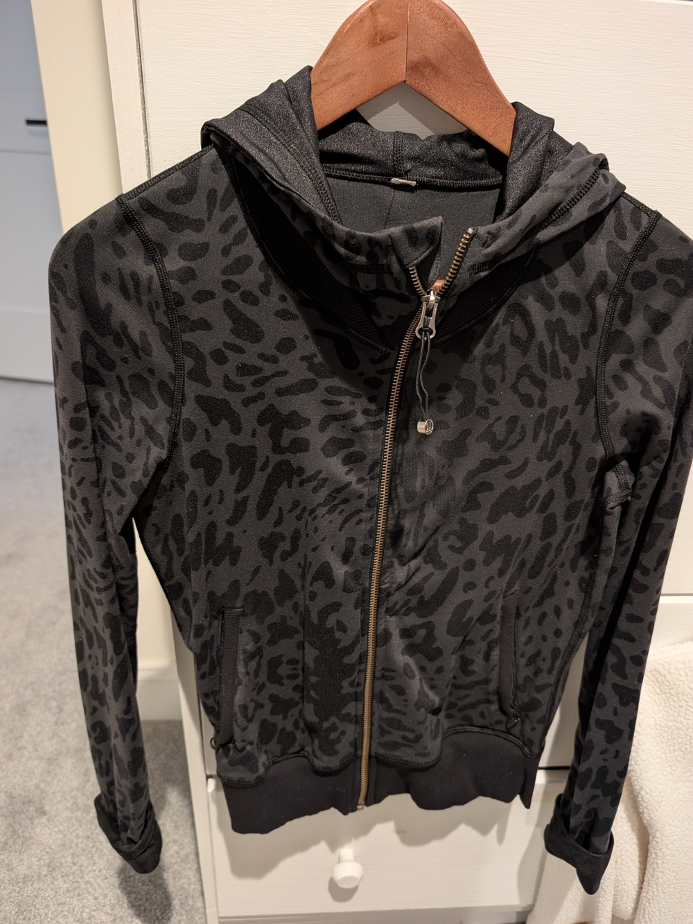 lululemon athletica Black Animal-Print Zip Hoodie Jacket